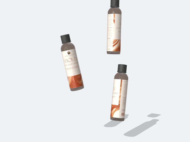 GOLD (SEAMOSS BLACK SOAP SHAMPOO) - PURPLE SEAMOSS & COCONUT HAIR SHAMPOO - CHONDRUS CRISPUS - 92 MINERALS